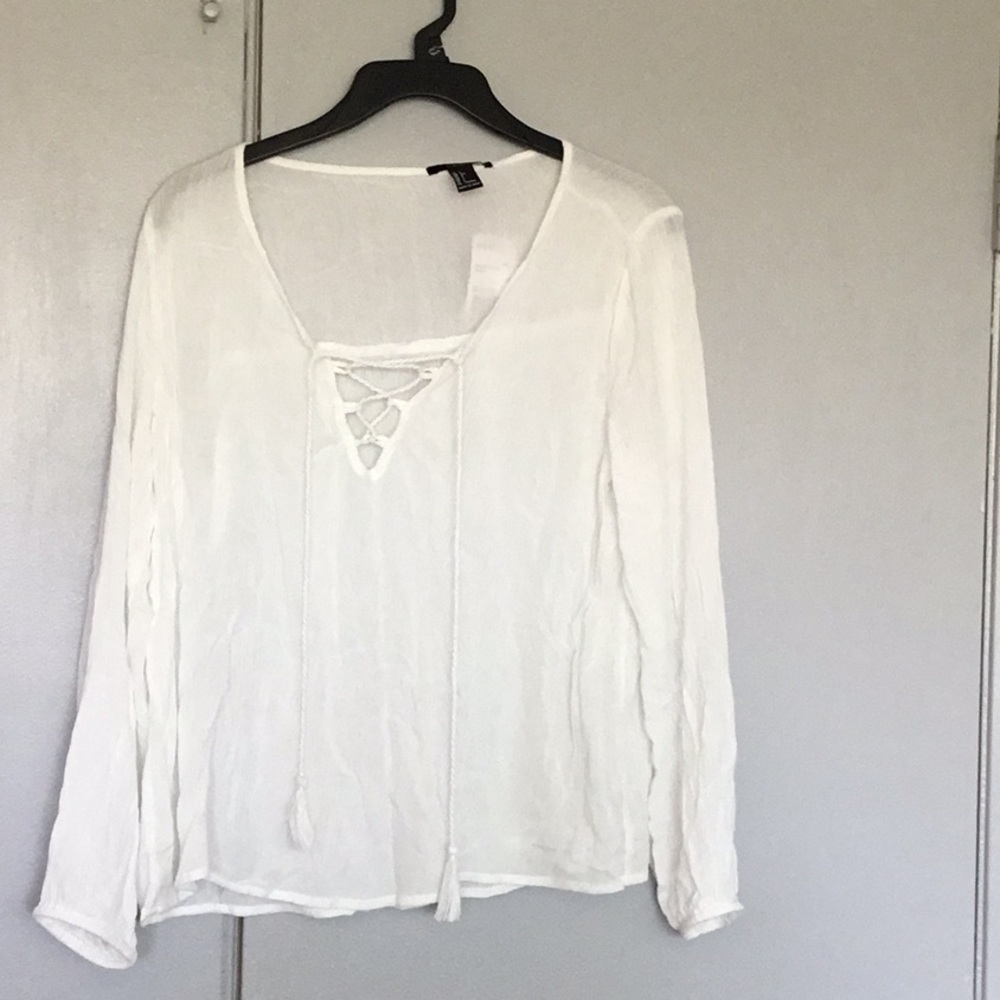 🌼 Final Sale White/Cream Blouse Forever21